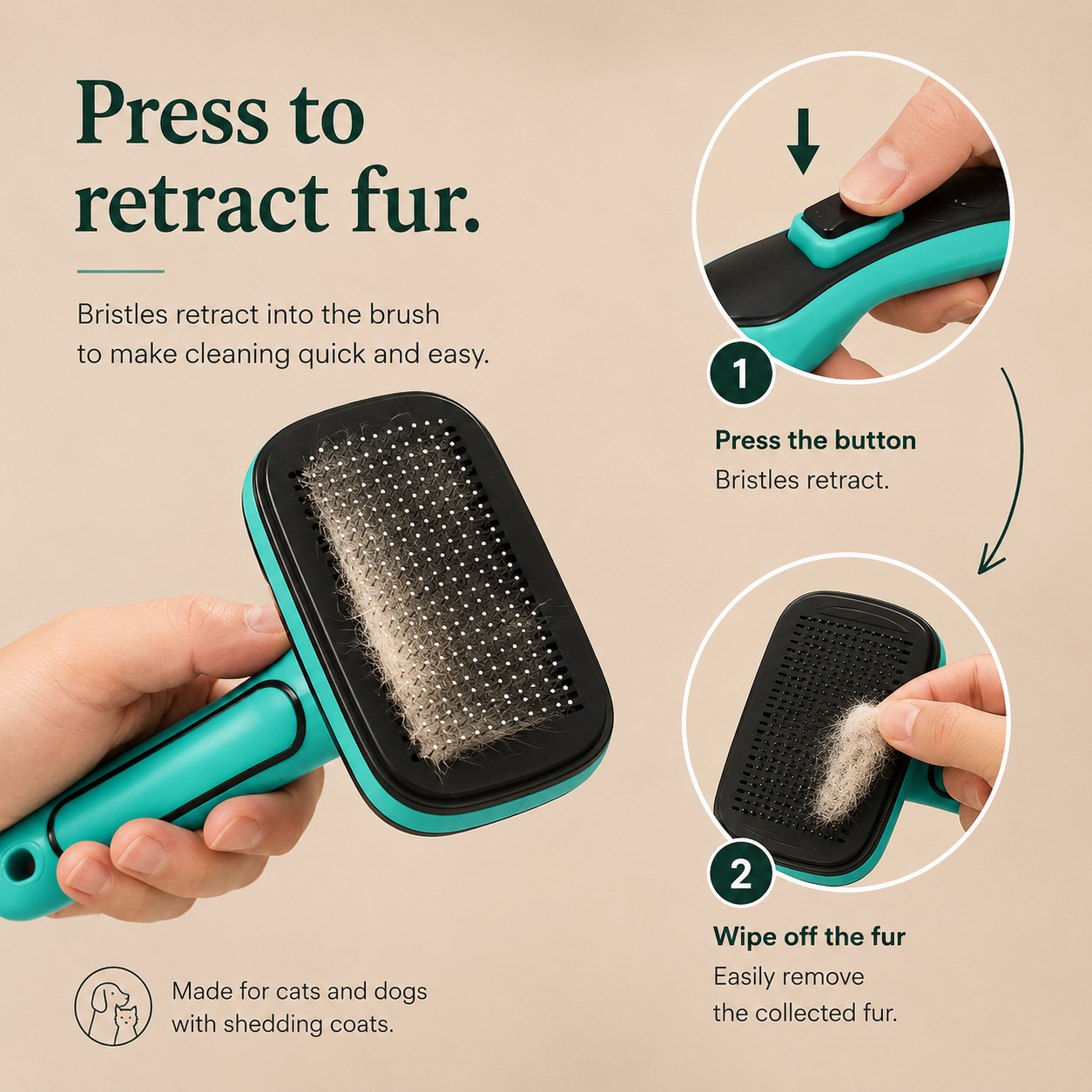 Self-Cleaning Pet Brush